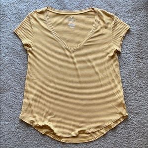 American Eagle Soft & Sexy Yellow V-Neck Tee